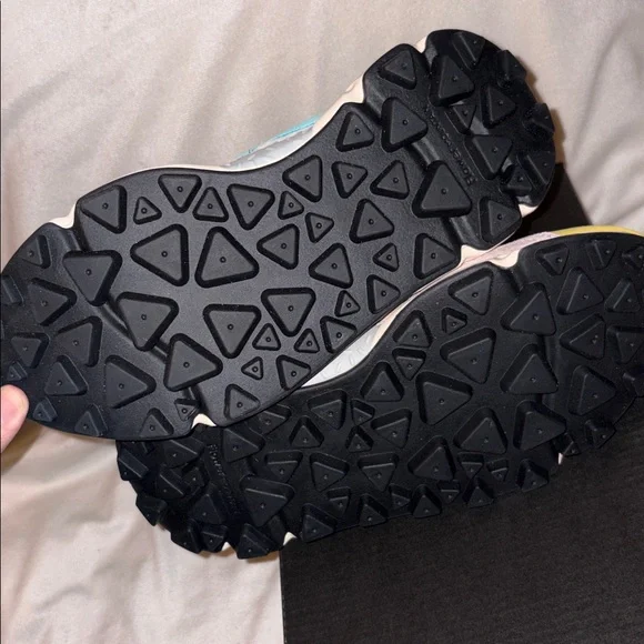 NWT Flower Mountain YAMANO 3 Yellow Light Lime Pink Suede Trainers - Picture 16 of 16